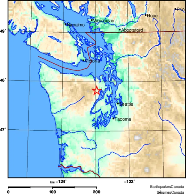 img of 华盛顿4.0级地震在温哥华岛可感到