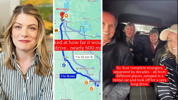 img of 因浓雾航班取消，4名陌生人驾车一同前往温尼伯